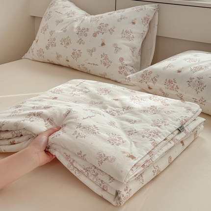 91家纺网 家纺一手货源 找家纺 莱登卡奴 2025新款A类全棉双层纱100%棉花芯夏被 乐兹