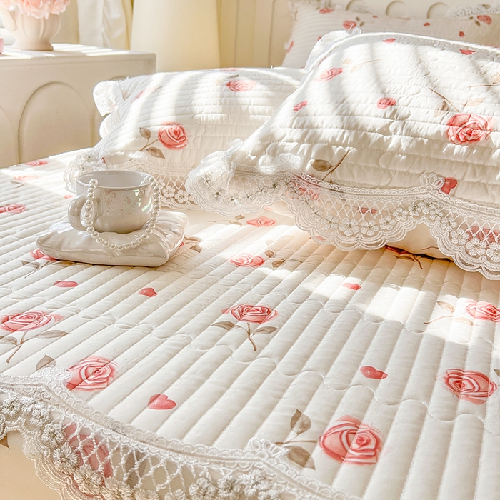 91家纺网 家纺一手货源 找家纺 麒豆豆 2025新款天丝印花床笠 西西里玫瑰