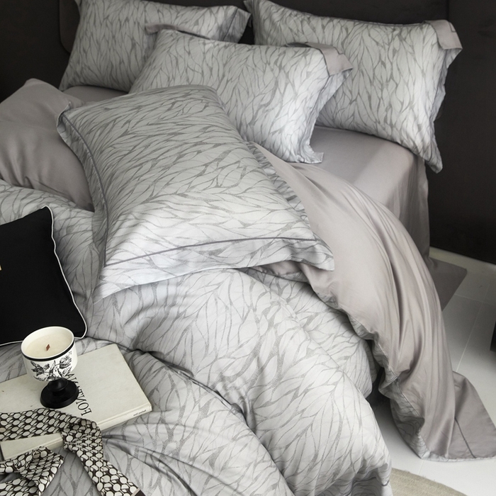 91家纺网 家纺一手货源 找家纺 金奇达2025新款【盛夏流年】-茧养莱赛尔四件套（标准号全网控价（折后券后）不低于258元） 梵高-洛根灰