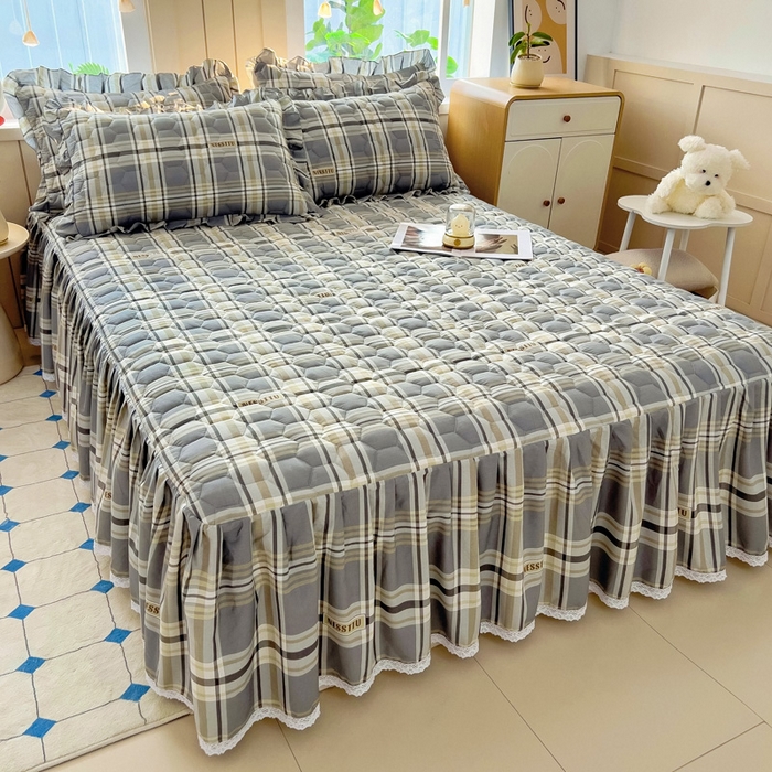 91家纺网 家纺一手货源 找家纺 情煊家纺 2025新款全棉印花小清新夹棉枕套 伯格灰