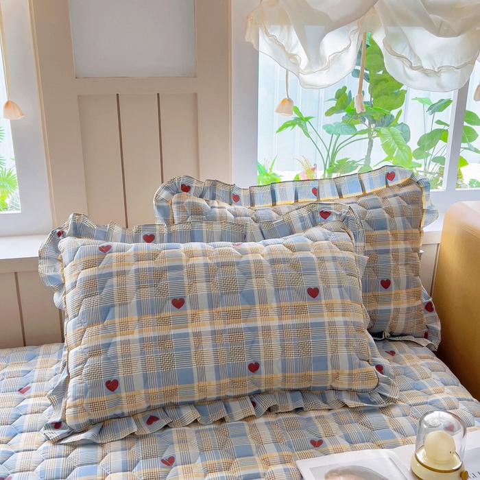 91家纺网 家纺一手货源 找家纺 情煊家纺 2025新款全棉印花小清新夹棉枕套 律动