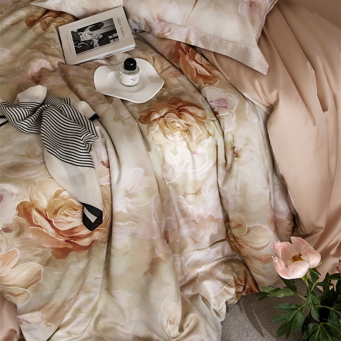 91家纺网 家纺一手货源 找家纺 金奇达2025新款【艺术花卉】-茧养莱赛尔四件套（标准号全网控价（折后券后）不低于228元） 瑞贝卡