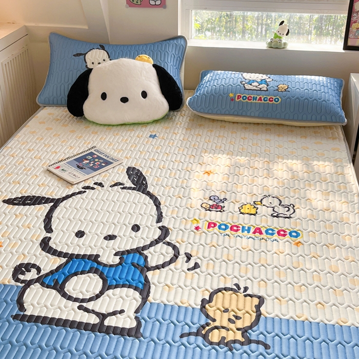 91家纺网 家纺一手货源 找家纺 金爱家 2025新款正版三丽鸥凉感乳胶凉席 星星帕哈狗