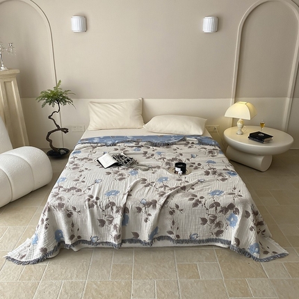 91家纺网 家纺一手货源 找家纺 （总）麻依 新款精细纱民宿纱布毯子四层