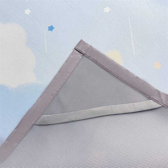 91家纺网 家纺一手货源 找家纺 2025新款A类碳光冰丝印花凉席学生床席空调被夏被四件套配送买家秀 星空