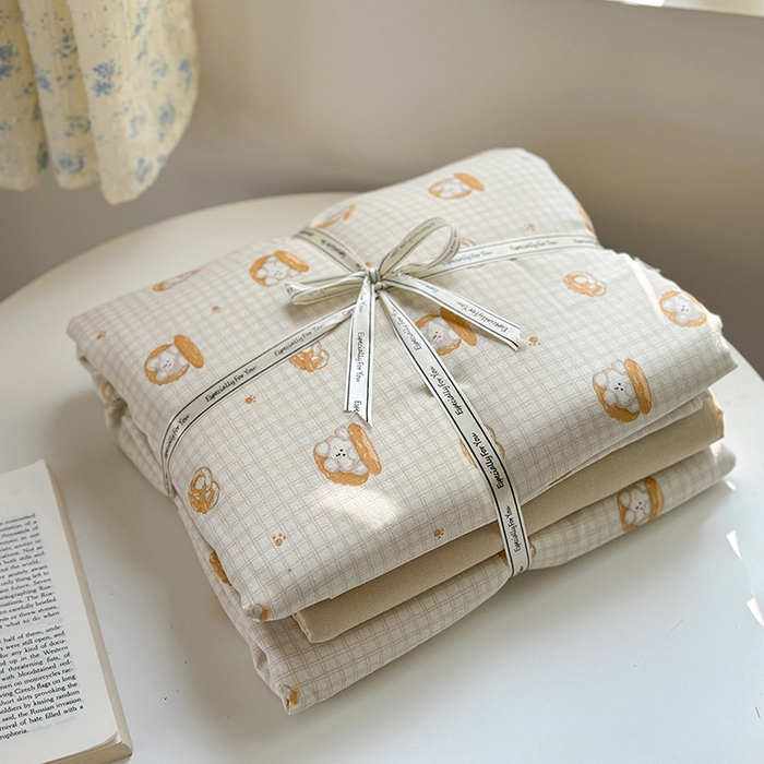 91家纺网 家纺一手货源 找家纺 （总）2025新款全棉有氧双层纱四件套-卡通系列