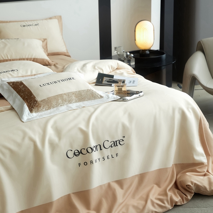 91家纺网 家纺一手货源 找家纺 金奇达2025新款【洛伊】-茧养莱赛尔四件套（标准号全网控价（折后券后）不低于258元） 洛伊-可可棕