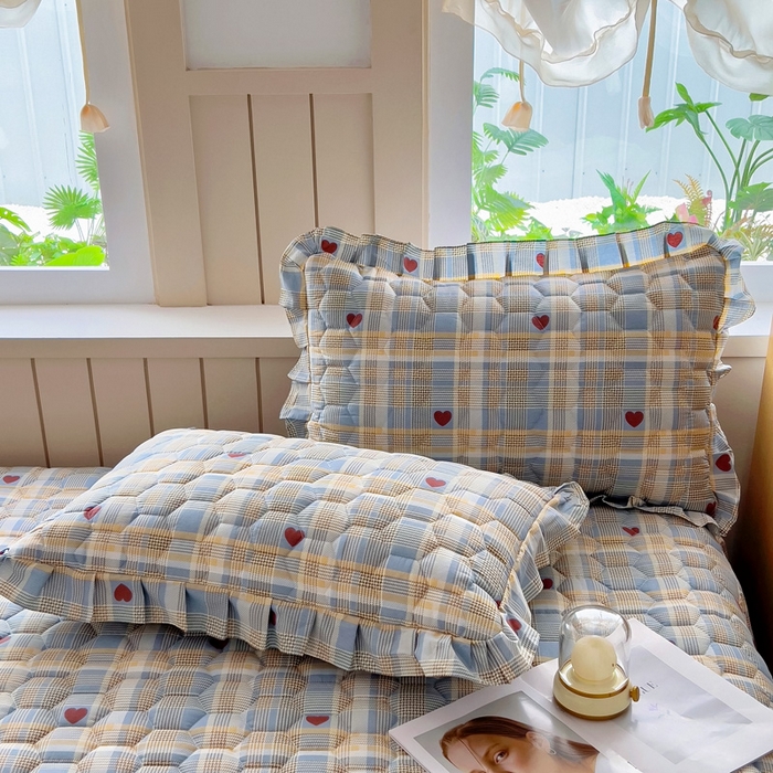 91家纺网 家纺一手货源 找家纺 情煊家纺 2025新款全棉印花小清新夹棉枕套 律动