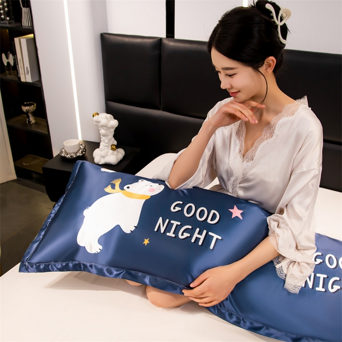 91家纺网 家纺一手货源 找家纺 （总）梦舒羽 2025新款可水洗冰丝双人枕套凉爽情侣枕头套枕芯套