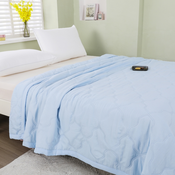 91家纺网 家纺一手货源 找家纺 太阳树家纺 2025水洗棉夏被夏凉被空调被超声波压花礼品直播供应链引流爆款 骑士蓝