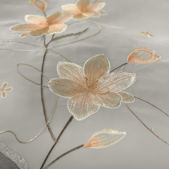 91家纺网 家纺一手货源 找家纺 曲之慕 2025新品四季款高端刺绣四件套简约可水洗轻奢纯色刺绣四件套 流光都市灰