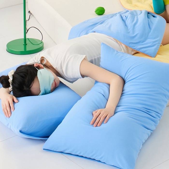 91家纺网 家纺一手货源 找家纺 LADY COCO2025新款coolmate多巴胺色系凉感枕套 蓝色