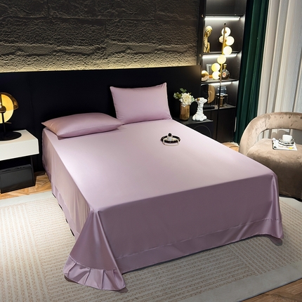氧家2025新款60s贡缎长绒棉纯色随心配系列-床单 豆蔻紫