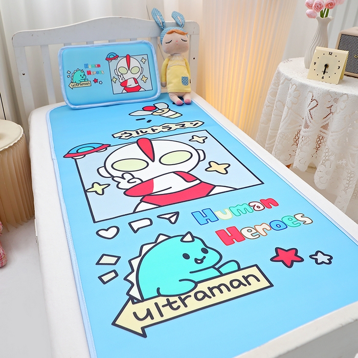 91家纺网 家纺一手货源 找家纺 八零年代 2025新品云柔牛奶丝儿童凉席套件凹凸曼