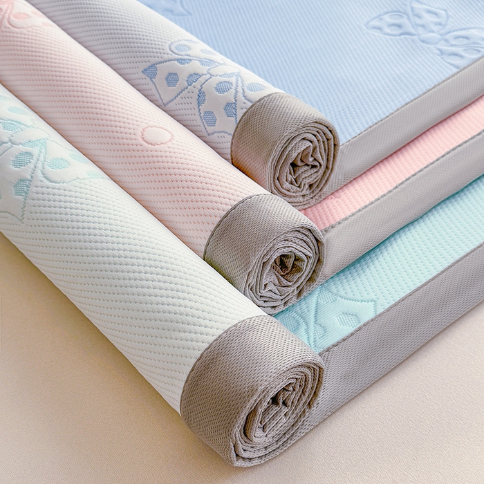 91家纺网 家纺一手货源 找家纺 2025新款冰豆豆凉席三件套夏季冷感冰丝席软席子条席款 组合图