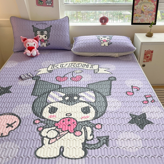 91家纺网 家纺一手货源 找家纺 金爱家 2025新款正版三丽鸥凉感乳胶凉席 贪吃库洛米