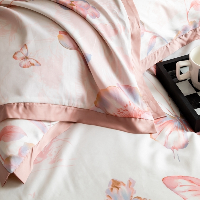 91家纺网 家纺一手货源 找家纺 金奇达2025新款【曼妙庄园】-轻氧水光天丝棉四件套（标准号全网控价（折后券后）不低于268） 忆蝶