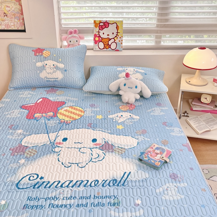 91家纺网 家纺一手货源 找家纺 金爱家 2025新款正版三丽鸥凉感乳胶凉席 气球玉桂狗