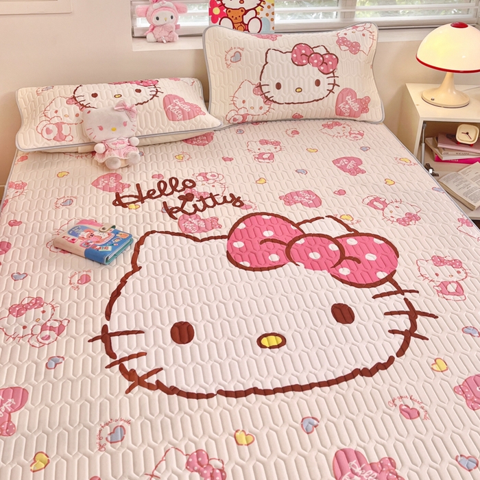 91家纺网 家纺一手货源 找家纺 金爱家 2025新款正版三丽鸥凉感乳胶凉席 美美kt