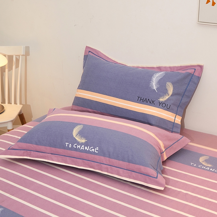 91家纺网 家纺一手货源 找家纺 简约家纺 2025新款全棉磨毛印花单品枕套 风光无限 粉