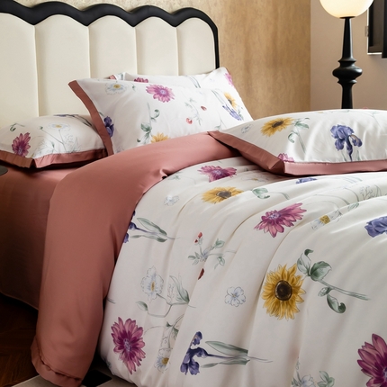 91家纺网 家纺一手货源 找家纺 （总）金奇达2025新款【曼妙庄园】-轻氧水光天丝棉四件套（标准号全网控价（折后券后）不低于268）