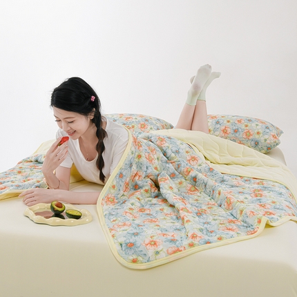 91家纺网 家纺一手货源 找家纺 圣楚 2025新款梦境凉感丝夏凉被 c多彩缤纷