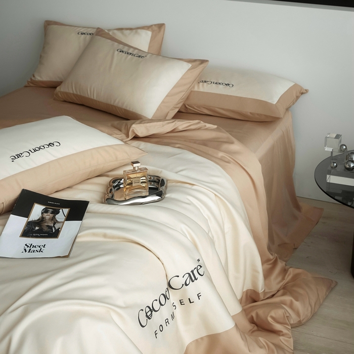 91家纺网 家纺一手货源 找家纺 金奇达2025新款【洛伊】-茧养莱赛尔四件套（标准号全网控价（折后券后）不低于258元） 洛伊-可可棕