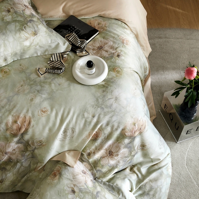 91家纺网 家纺一手货源 找家纺 金奇达2025新款【艺术花卉】-茧养莱赛尔四件套（标准号全网控价（折后券后）不低于228元） 贝里斯