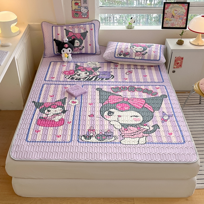 91家纺网 家纺一手货源 找家纺 金爱家 2025新款正版三丽鸥凉感乳胶凉席 购物库洛米