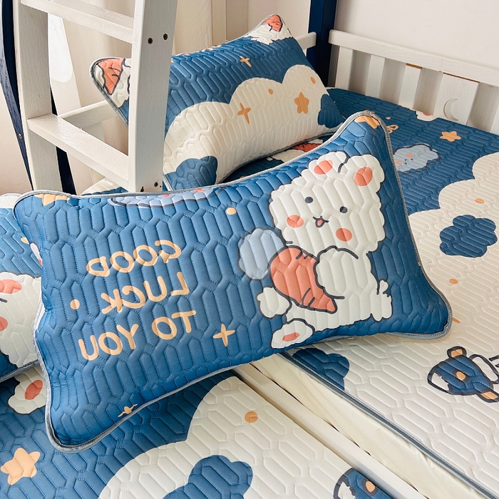 91家纺网 家纺一手货源 找家纺 小虾米 2025乳胶凉席上下床床笠 快乐宝贝