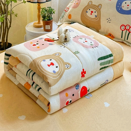 欧夏家纺 2025新款里外全棉印花夏被100%新疆棉花 童趣乐园