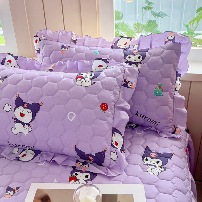 91家纺网 家纺一手货源 找家纺 情煊家纺 2025新款全棉印花小清新夹棉枕套 库洛米