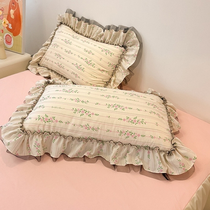 眠帛家居 2025新款A类皱皱纱蕾丝花边四件套 锦簇