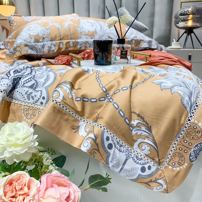 91家纺网 家纺一手货源 找家纺 棉生活家纺 2025新款春夏莫代尔天丝夏被 辉煌时刻-桔