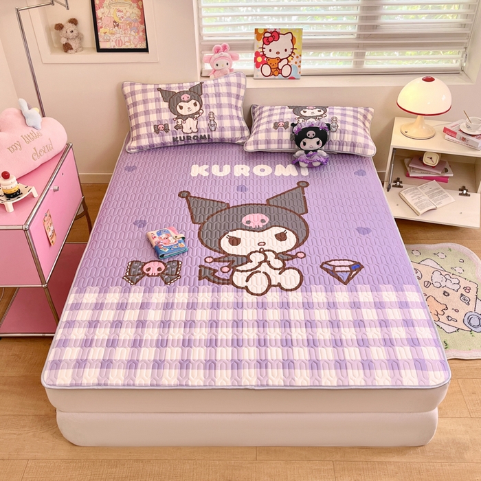 91家纺网 家纺一手货源 找家纺 金爱家 2025新款正版三丽鸥凉感乳胶凉席 钻石库洛米