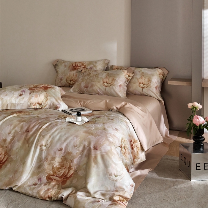 91家纺网 家纺一手货源 找家纺 金奇达2025新款【艺术花卉】-茧养莱赛尔四件套（标准号全网控价（折后券后）不低于228元） 瑞贝卡