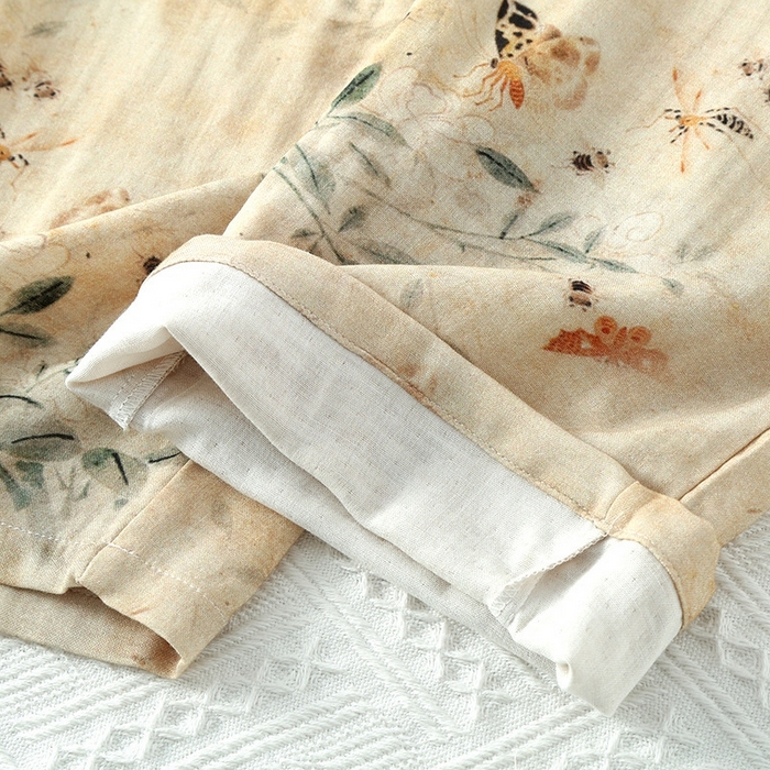 91家纺网 家纺一手货源 找家纺 洛兰沙家居馆【只代发】【只代发】 2025新款国风竹纤维鸟语花香春夏女睡衣大码长袖长裤自带凉感休闲套装 ls1301