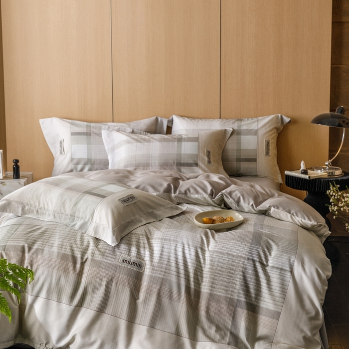 91家纺网 家纺一手货源 找家纺 金奇达2025新款【洛米奥】-轻氧水光天丝棉四件套（标准号全网控价（折后券后）不低于288元） 洛米奥-绿咖