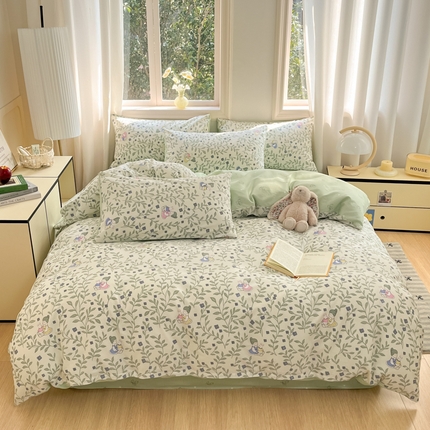 91家纺网 家纺一手货源 找家纺 寐眠 2025新款A类全棉印花四件套 闲林