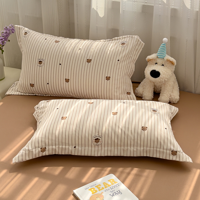 91家纺网 家纺一手货源 找家纺 芯恋家居 2025新款针织棉双层纱夏被夏被四件套 波比熊