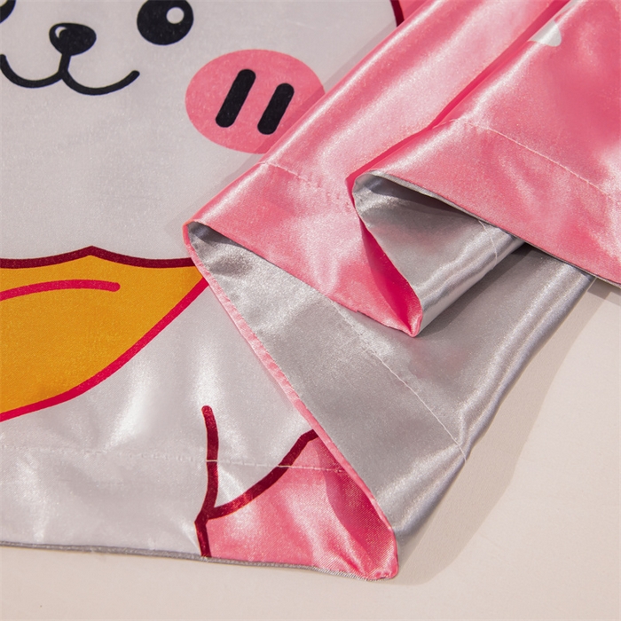 91家纺网 家纺一手货源 找家纺 梦舒羽 2025新款可水洗冰丝双人枕套凉爽情侣枕头套枕芯套 乖萌兔