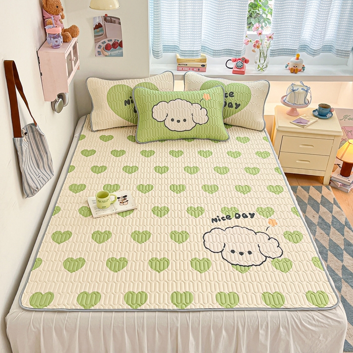 91家纺网 家纺一手货源 找家纺 川悦生活 2025新款大阪凉感丝凉席 薄荷小汪