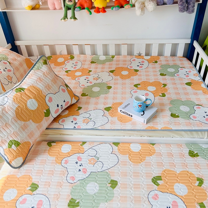 91家纺网 家纺一手货源 找家纺 小虾米 2025乳胶凉席上下床床笠 夏语小熊