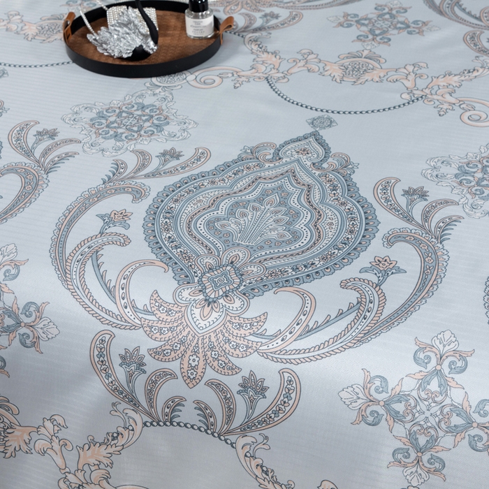 91家纺网 家纺一手货源 找家纺 肖恩毯业 2025新款印花斜纹冰丝席三件套 半窗疏影