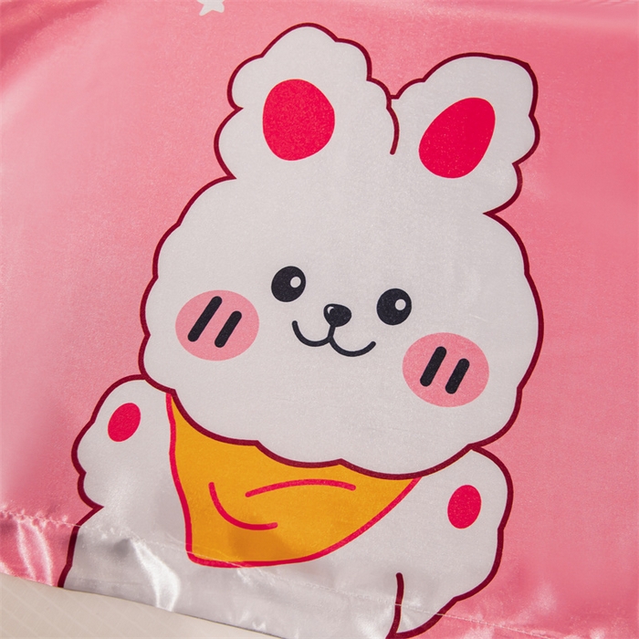 91家纺网 家纺一手货源 找家纺 梦舒羽 2025新款可水洗冰丝卡通枕套宿舍48x74cm单人凉爽枕头套 乖萌兔