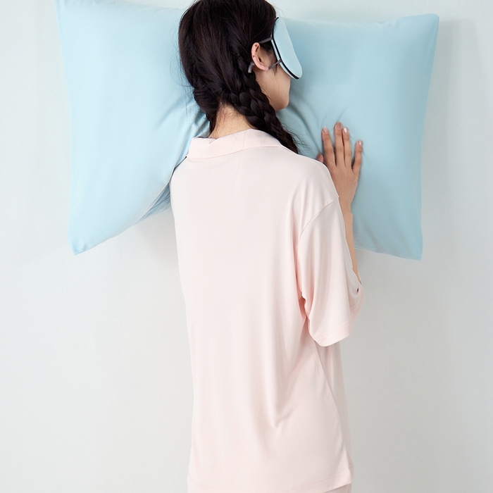 91家纺网 家纺一手货源 找家纺 LADY COCO2025新款coolmate多巴胺色系凉感枕套 枕套-蓝