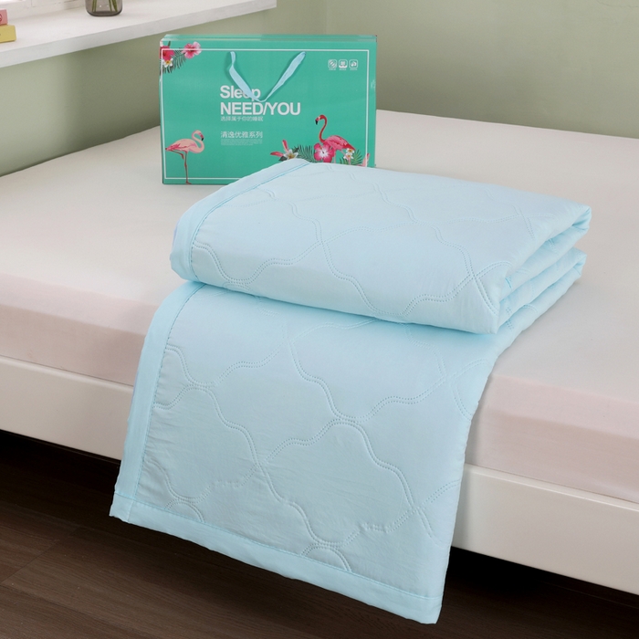 91家纺网 家纺一手货源 找家纺 太阳树家纺 2025水洗棉夏被夏凉被空调被超声波压花礼品直播供应链引流爆款 湖蓝