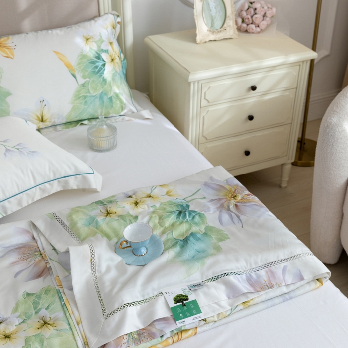 91家纺网 家纺一手货源 找家纺 棉生活家纺 2025新款春夏莫代尔天丝夏被 倾城米