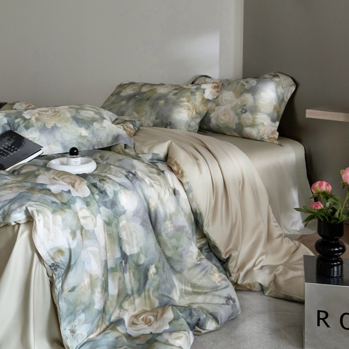 91家纺网 家纺一手货源 找家纺 金奇达2025新款【艺术花卉】-茧养莱赛尔四件套（标准号全网控价（折后券后）不低于228元） 清染