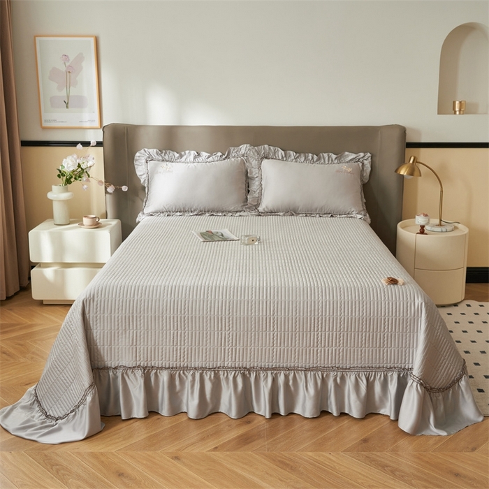 91家纺网 家纺一手货源 找家纺 恒爱家纺  2025新款莫代尔柔情似水多功能夏被床盖四件套			 			 绅士灰